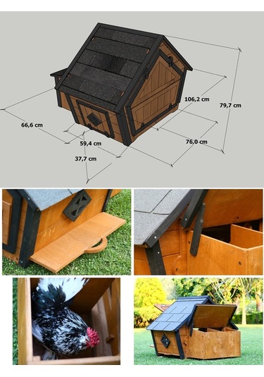 MANDU Ahşap Tavuk Kümesi (6 Tavuk) ve Güvercin Evi