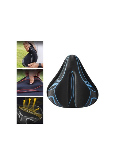 Suntek Bisiklet Sele Minderi Yumuşak Geniş Yol Bisikletleri Siyah Mavi