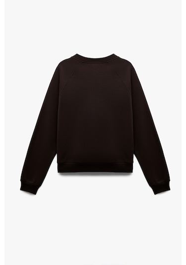 Koton Kadın Şardonlu Oversize Sweatshirt Kahverengi