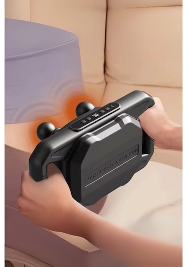 Büro Ev Ofis Kişisel Masaj Bakımı İçin 4başlı 12w 20 Seviye 6mod Masaj Aparatı Gri