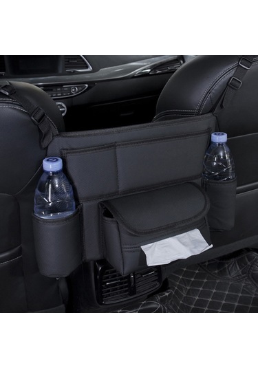 Suofeng Araba Koltuğu Arası Çantı - Eldiven Kutusu Askılı Depolama, Araç İçi Mendil Kutusu Ve Çok Amaçlı Organizer, H706 Siyah Deri Desenli A Modeli