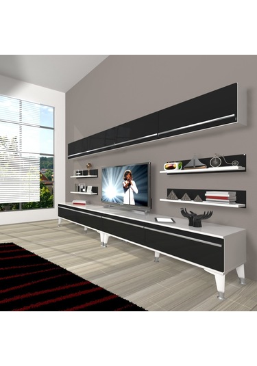 Decoraktiv Eko 360y Mdf Silver Tv Ünitesi Tv Sehpası Beyaz - Antrasit