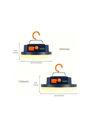 Cordial 7200mah Beyaz Şarj Edilebilir Lityum Pil Led Kamp Lambası Taşınabilir Acil Durum Çadır Lambası 2 Mod Sıcak Soğuk Beyaz 15w
