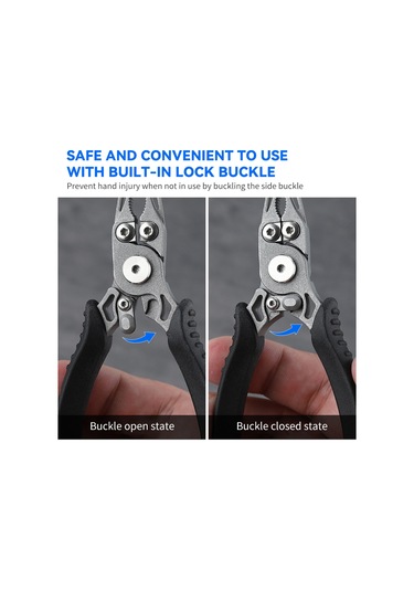 Jeemson Siyah Mini Balıkçı Pense, Tungsten Çelik, Pas Koruyucu, Güvenli Kilit, Anti-kayma Tpr Kolu, 13cm