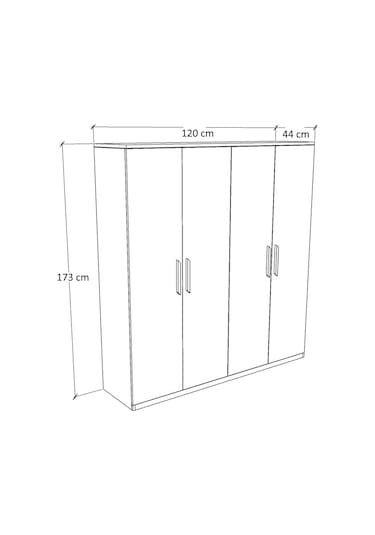 Metalia Gm 050 4 Kapaklı Gardrop