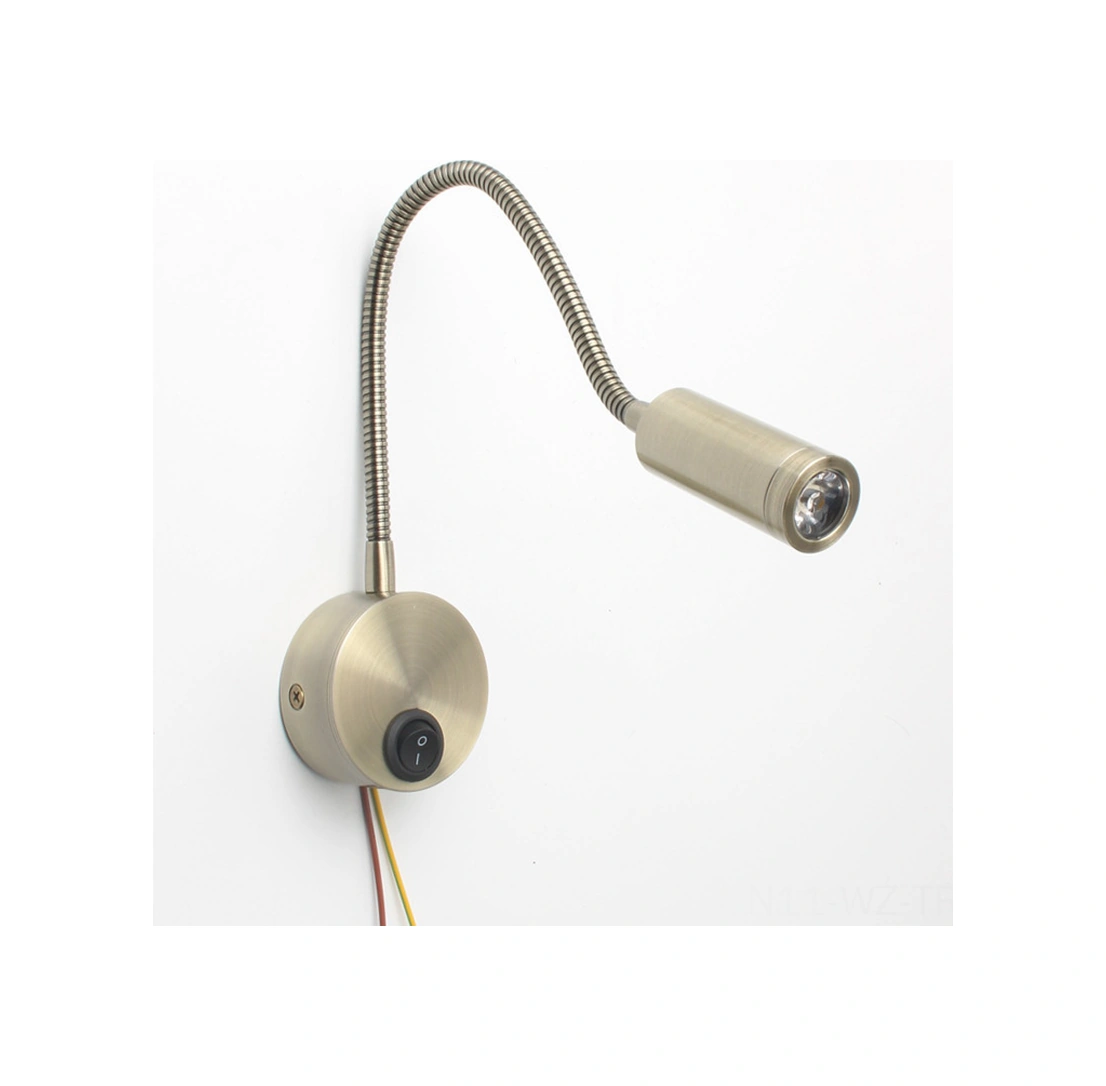 Wezone Siyah 3w Led Boyunlu Duvar Lambası, Islak Beyaz Işık, Okuma Için, Otel/yatak Odası, Anahtarlı Siyah