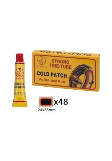 Bisiklet Lastik Tamir Yama Seti Soğuk Yama Siyah 48'li