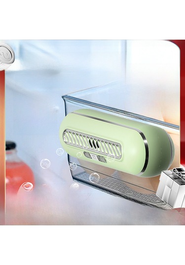 Yuntech01 Yenilenebilir Şarjlı Buzdolabı Koku Giderici - Antibakteriyel Dezenfektan Ve Gıda Muhafaza Aleti Taze Yeşil Premium Sürüm + Asma Kanca Ve Şarj Kablosu Hediyeli