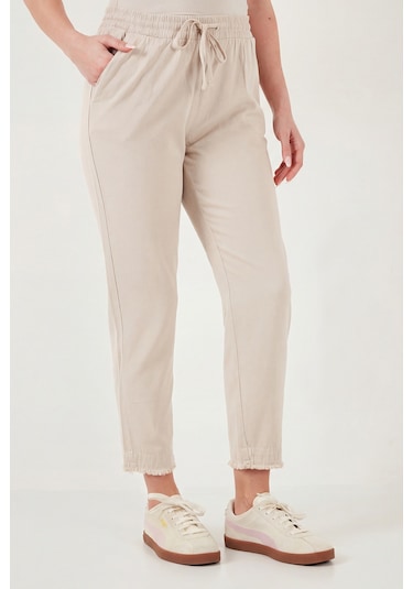 Lela Pamuklu Normal Bel Regular Fit Düz Paça Bayan Pantolon 668Yp42282S4 Koyu Taş