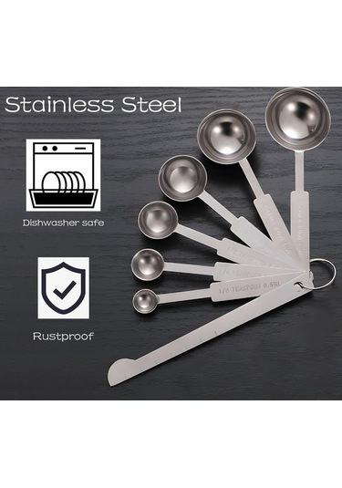 Ulzyvf Yemek Ve Ve Pişirme Pişirme Paslanmaz Ölçüm Kaşık Inox İçin Çelik, Bardak Ayarlanmış Adet 13 Rq Inox
