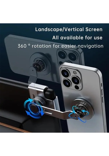 Honeybeeshop A Alüminyum Alaşımlı Manyetik Araba Tutucu 360 Döner Tesla Model 3 Y Highland Telefon Tutucu Araç Aksesuarı