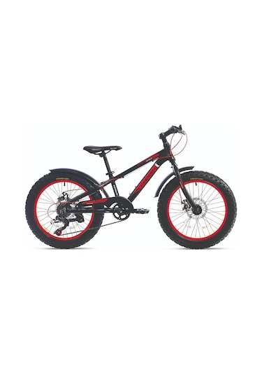 Corelli Fatboy Md Disk Fren 7 Vites 20 Jant Fat Bike Çocuk Bisikleti Siyah Beyaz Kırmızı Beyaz - Kırmızı - Siyah