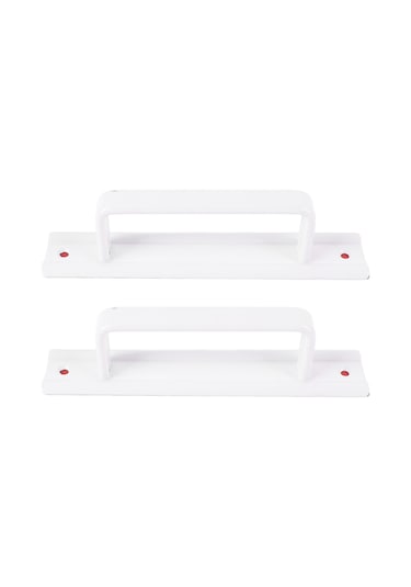 Vkemall Alüminyum Çelik Pencere Dolap Kaydırma Kapı Kolu, Delme Yok Kurulum, Modern Basit Tasarım, Beyaz, 2 Adet Beyaz