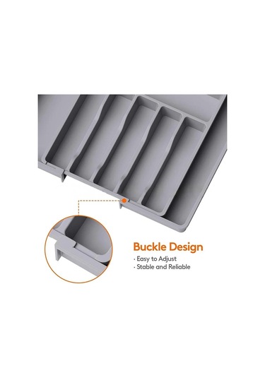 Gri Mutfak Plastik Çekmece Organize Tutucu Genişletilebilir Çekmece Organizatörleri Çatal Kaşık Bölücü Mutfak Çekmecesi Çatal Bıçak Takımı Organizatör