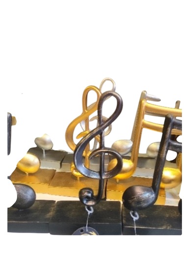 10cm-20cmlik Kırılmaz Polyester Siyah Renk,nota Desenli Biblo