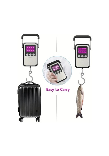Xuweiwei 60kg 10g Hassas El Tipi Dijital Terazi Arka Aydınlatmalı Lcd Ekran Taşınabilir Asma Terazisi Kamp Mutfak Balıkçılık Aaa Pil -