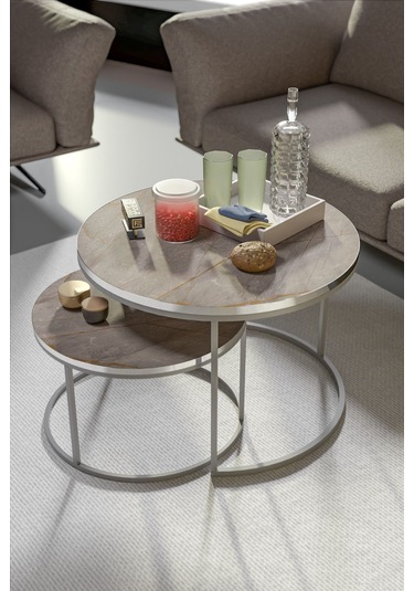 Orta Sehpa Ikili Lüx Specıal Gümüş Gordion