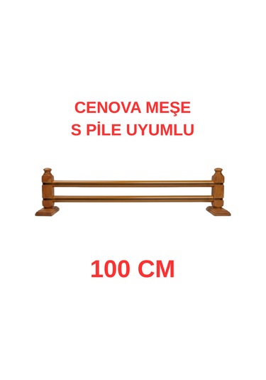 Cenova S Pile Ve Perde Düğmesi Uyumlu Çetray Çift Raylı Modern Ahşap Rustik Meşe 100 Cm Meşe