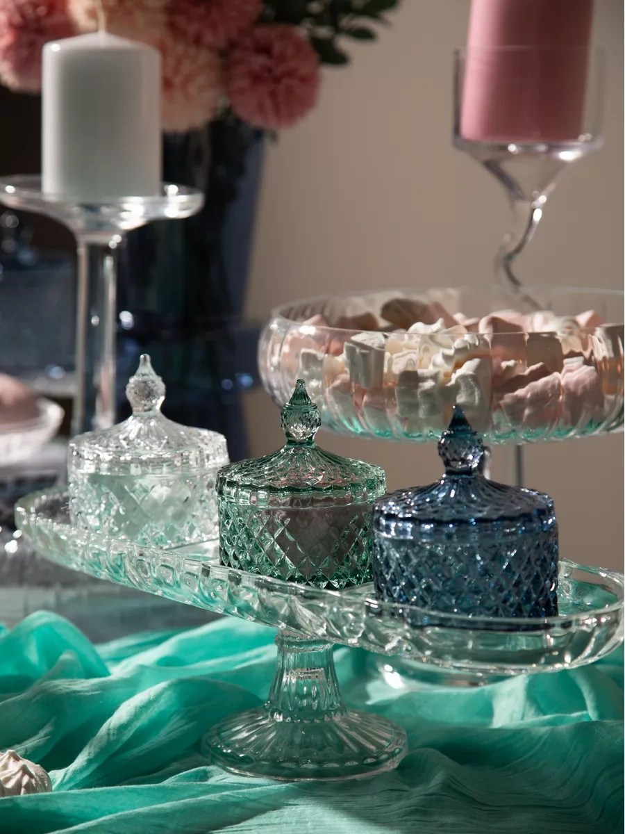 Lefard Dıamant Şekerlik 150 Ml Kapaklı Cam 178969494