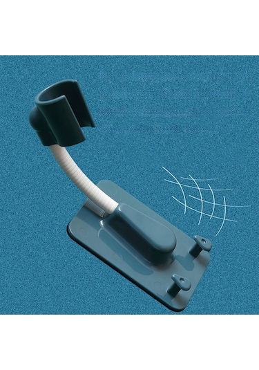 Ayarlanabilir Duş Başlığı Tutucusu, Yapışkan Bant Ve 2 Kanca Dahil, Mavi/beyaz Mavi