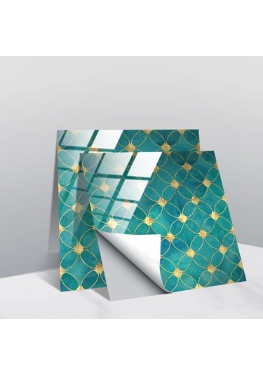 Sones 20 Adet 20cm Pvc Kristal Kaplı Film Geometrik Desen Fayans Duvar Stickerı Ts251 Diğer
