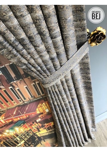 Fon Perde Taç Marka Dipro Desen Jakarlı Ultra Gramajlı