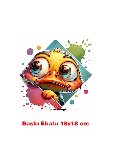 Ördek Ütü İle Yapışan Tekstil Kumaş Tişört Dtf Baskı 3615
