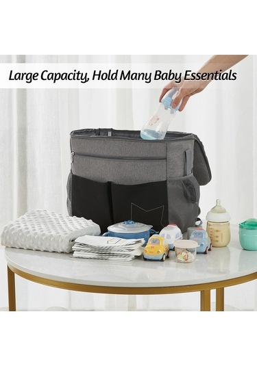 Flybuy Su Geçirmez Pratik Büyük Kapasiteli Bebek Bezi Çantası Anne Çantası Siyah