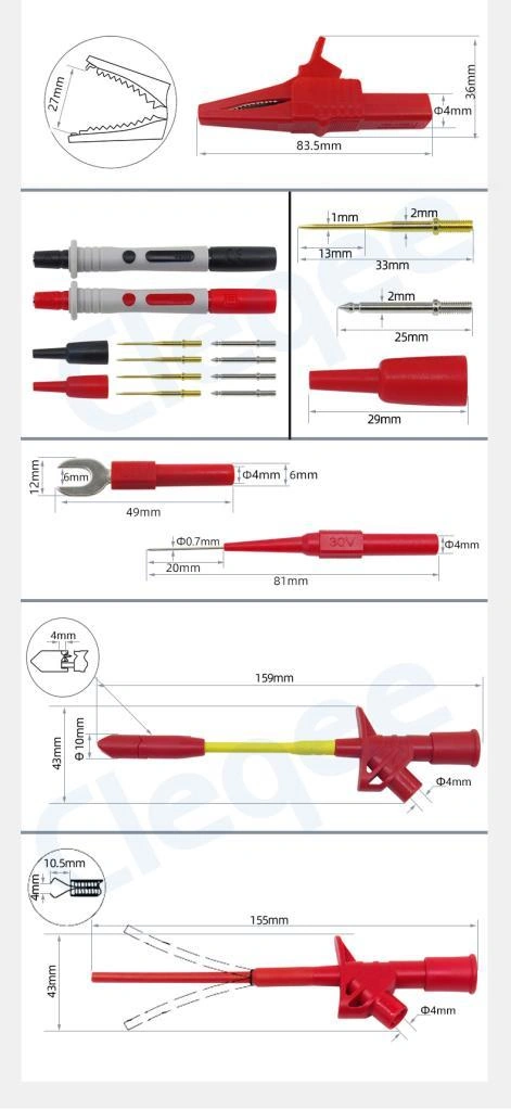 P1300f 26 Parça Çok Işlevli Değiştirilebilir Multimetre Probu Test Ölçüm Kablo Kiti