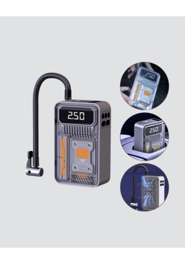 Bfs Taşınabilir Kablosuz Hava Pompası 150 Psı Güçlü Basınç Ve 6000mah Şarjlı