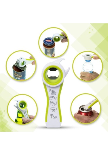 5 Arada 1 Çok Fonksiyonlu Plastik Şişe Açıcı Bira Açıcı Mutfak Aleti Beyaz Ve Yeşil Kırmızı