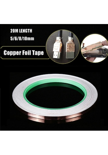 50Mm X 20Mt Iletken Bakır Folyo Kapton Bandı Tek Taraf Bant Gitar