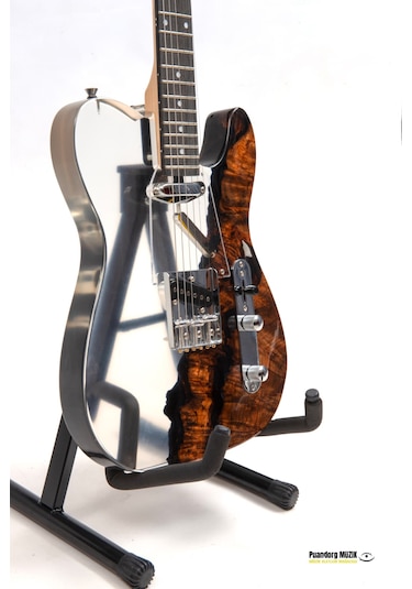 Elektro Gitar Custom Epoksi & Yıllanmış Ağaç Kişiye Özel Beyaz - Siyah