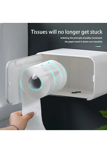 Gri-ecoco Tuvalet Kağıdı Tutucusu Punch Ücretsiz Doku Kutusu Banyo Oturma Odası Kendinden Yapışkanlı Duvara Monte Doku Depolama Organizatör