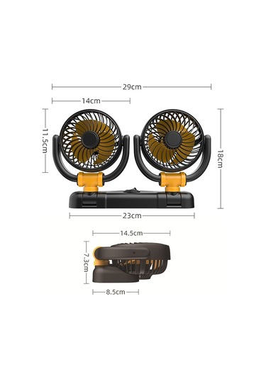 Suıtu Araba Katlanabilir Soğutma Fanı Otomobil Yaz Sıcaklığı Azaltma Fanı, Model: Çift 12v Çakmak Enerjili