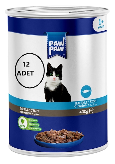 Paw Paw Joleli Balık Etli Yetişkin Kedi Konservesi 12 x 400 G