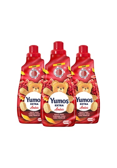 Yumoş Extra Konsantre Canlı Renkler Çamaşır Yumuşatıcısı Amber 3 x 1440 ML