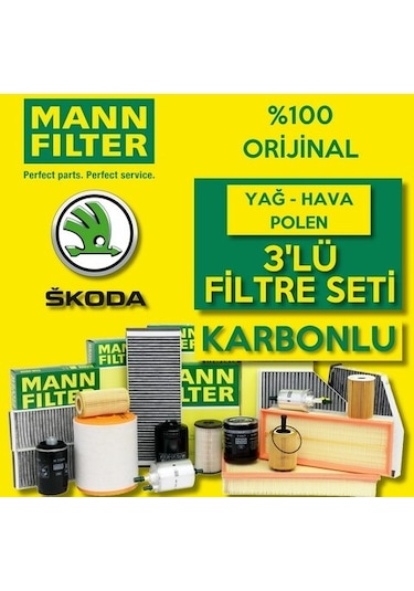 Skoda Fabia 1.4 Mann-Filter Filtre Bakım Seti 2000-2008 (505604970)