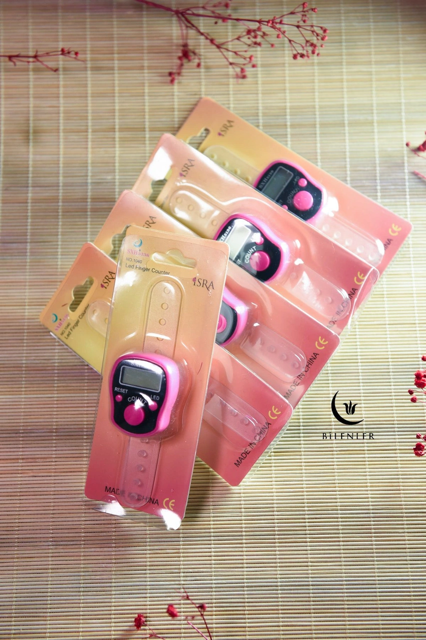 Led Işıklı Zikirmatik 5 Adet Pembe