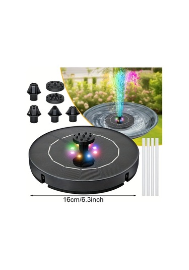 Honeybeeshop 1 Adet Yuvarlak Renkli Isik 35w Yuzen Fiskiye 1200mah Li Pil Ipx8 Solar 6 Nozul Renkli Isiklar 35w Fiskiye 1 Adet 6 Meme