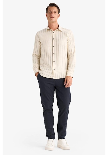 DeFacto %100 Pamuk Keten Görünümlü Yazlık Jogger Pantolon Dar Paça Beli Bağcıklı Lastikli Cepli Z6475AZ25SPAR190 DeFacto %100 Pamuk Keten Görünümlü Yazlık Jogger Pantolon Dar Paça Beli Bağcıklı Lastikli Cepli Z6475AZ25SPAR190