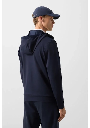 Bogner Ernesto Modern Athleisure Stil Hoodie Erkek Ceket Lacivert