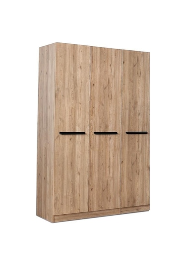 Mercan Mdf 3 Kapılı 2 Çekmeceli Gardrop Elbise Dolabı 120x53x216 CM 001