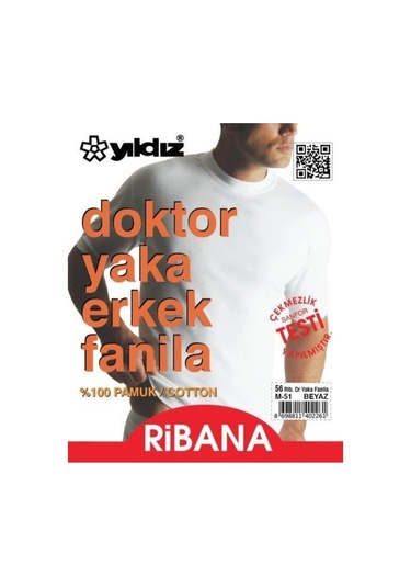 Yıldız Erkek Doktor Yaka Ribana Atlet Fanila - 3 Adet
