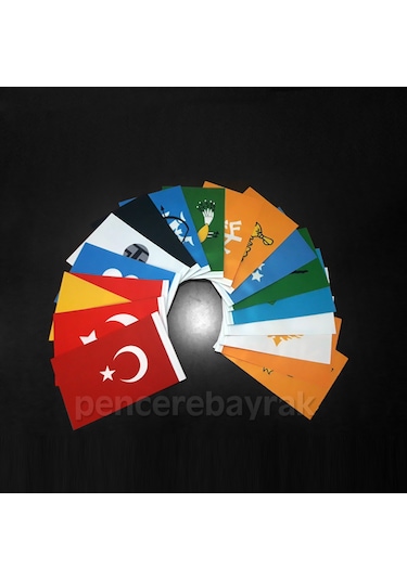17 Türk Devleti Bayrakları Masa Bayrak Seti