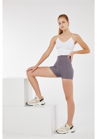 Josejuan Kadın Spor Şort Toparlayıcı Sıkılaştırıcı Yüksek Bel 7500 Kahverengi