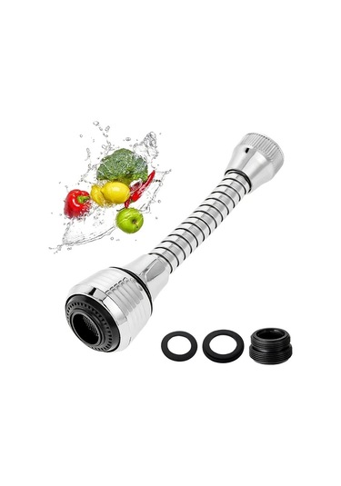 Honeybeeshop 1 Adet 360 Derece Döner Universal Musluk Başlığı Su Tasarrufu Duş Uzatma Ağzı Filtre