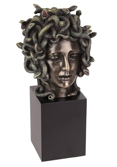 Veronese Medusa Figürü Kaideli Büst 21cm