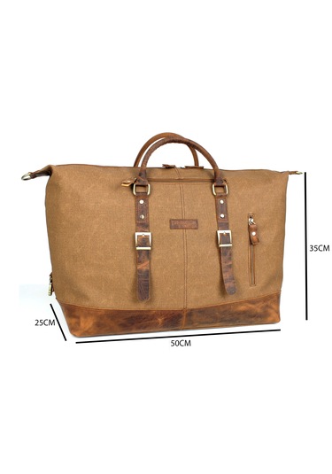 Hakiki Deri Kanvas Taba Seyahat Ve Spor Çantası El Valizi Taba
