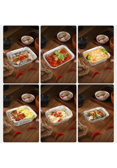 50 Adet Barbekü Folyo Tepsi Yağ Geçirmez Buharda Pişirme Aks. Anti-haşlanma Çevre Do Alüminyum Folyo Teneke Fırın Kapları 56693271 Diğer